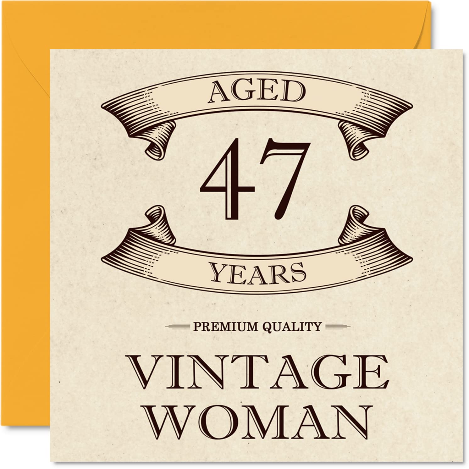 Vintage 47th Birthday Cards for Women - Aged 47 Years - Fun Birthday Card for Mum Sister Wife Girlfriend Friend Cousin Auntie, 145mm Ladies Greeting Cards, 47th Card