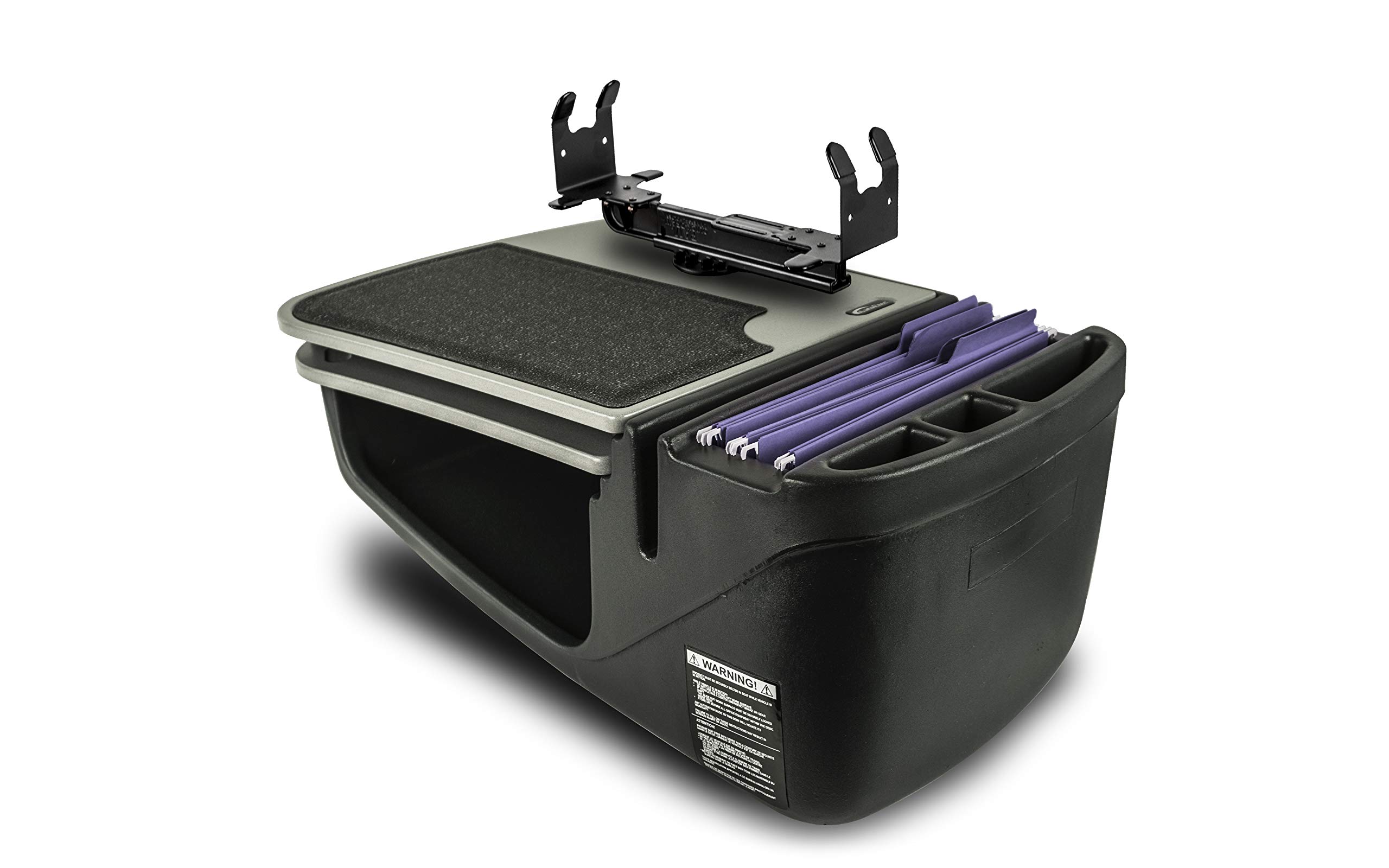 AutoExec GripMaster Car Desk for Your Vehicle Workstation and Mobile Office, Grey with Printer Stand and 400 watt Power Inverter | Vehicle Workstation and Mobile Office, Printer Stand, 400 Watt Power Inverter