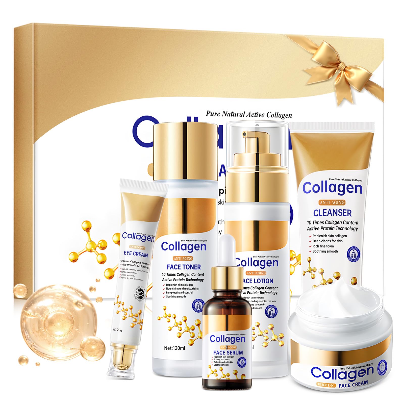 Amazon.com: Collagen Skin Care Set, Anti Aging Skincare Gift Set