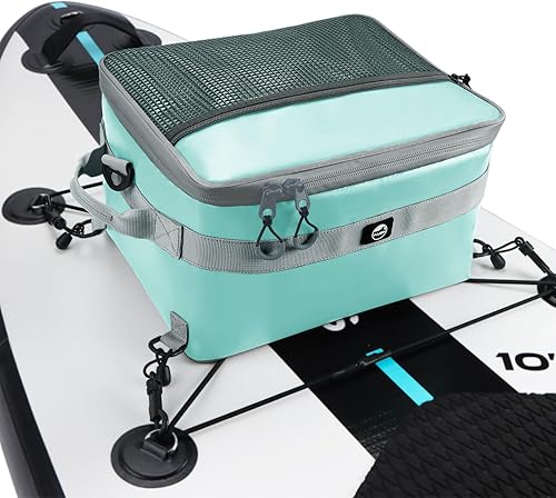 Miniatura 8 de YVLEEN Hielera impermeable para remo Borad, enfriador de SUP, material de PVC duradero, bolsa de cubierta con bolsillo superior de malla, correas
