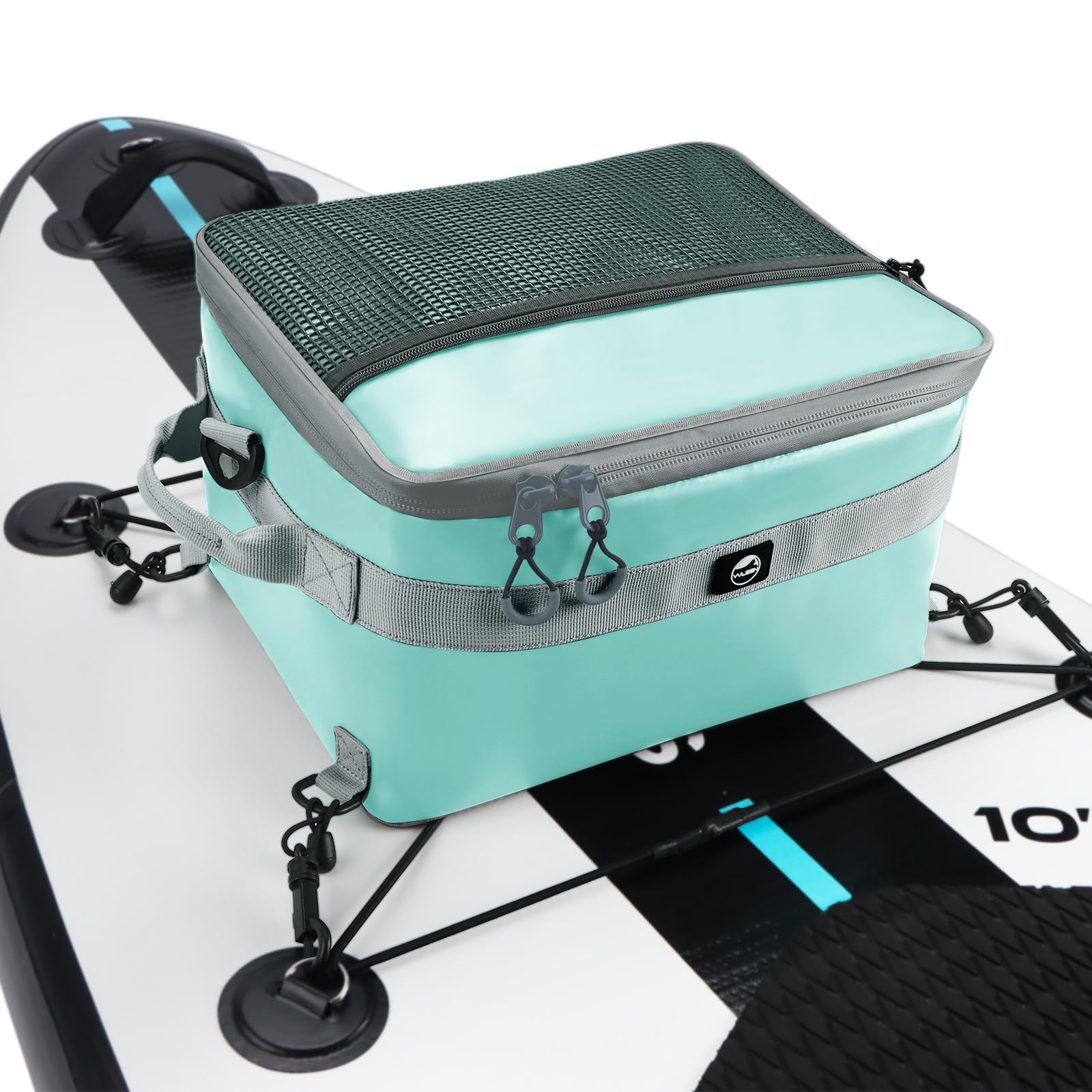 YVLEEN Waterproof Paddle Board Cooler, SUP Cooler Durable PVC Material Paddle Board Deck Bag with Mesh Top Pocket, Adjustable Straps, Super Capacity