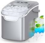 COWSAR Ice Maker Countertop, Portable Ice Machine with Self-Cleaning, 26.5 lbs/24Hrs, 8 Ice Cubes in 6 Mins, Ice Basket and Scoop, Ideal for Home, Kitchen, Bar, Camping
