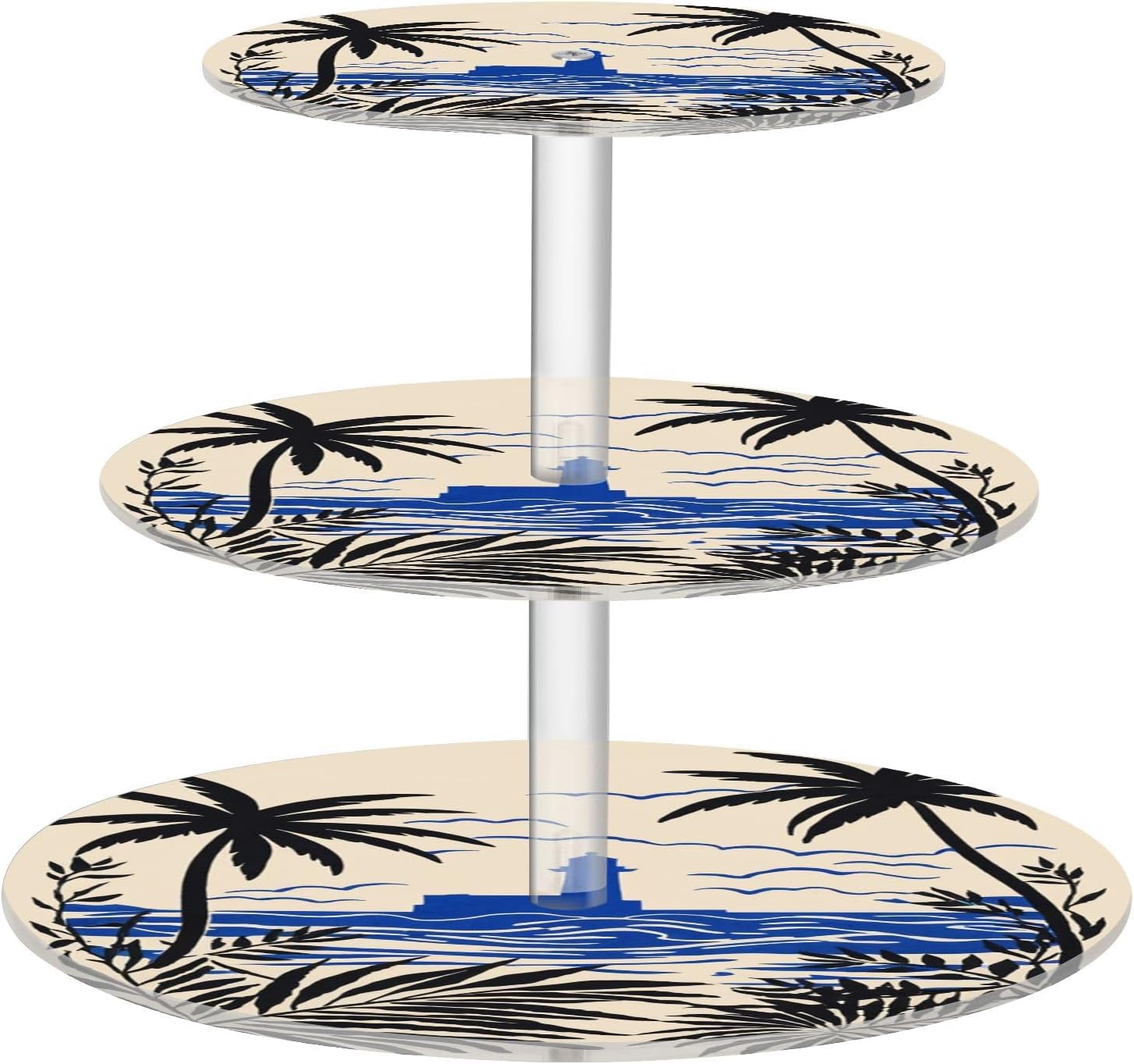 Landscape Islands Ocean 3 Tier Acrylic Cupcake Stand, Cupcake Stand for 34 Cupcakes for Weddings, Christmas,Holidays,Parties,Birthday,Printed Cupcake Tower 23102064