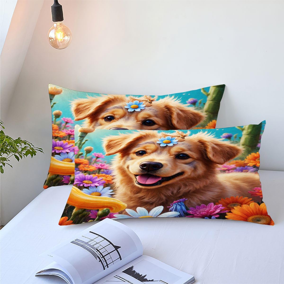 Edredón King Size Estampado 3D | Golden Retriever, Nórdico Máximo Confort para Camas Grandes, Lavable, Reversible, Incluye 2 Fundas de Almohada 50x75 cm_1482a