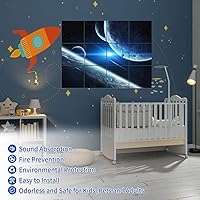 Vista 6 de Dmsky Paneles acústicos artísticos, panel de pared acústico de 48 x 36 pulgadas, panel decorativo absorbente de sonido para paredes, panel de pared