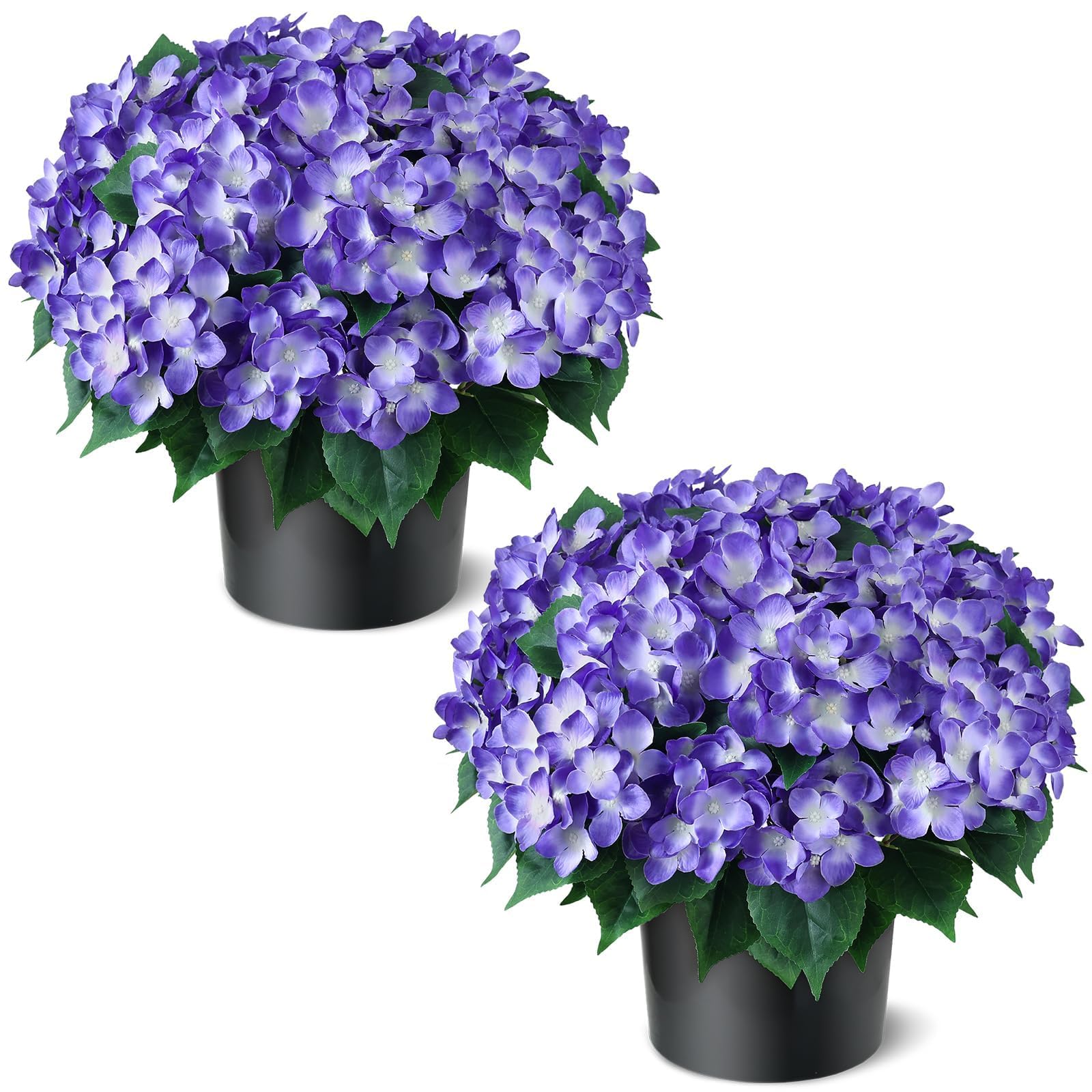 FOTEEWL Artificial Hydrangea Flower Topiary Trees