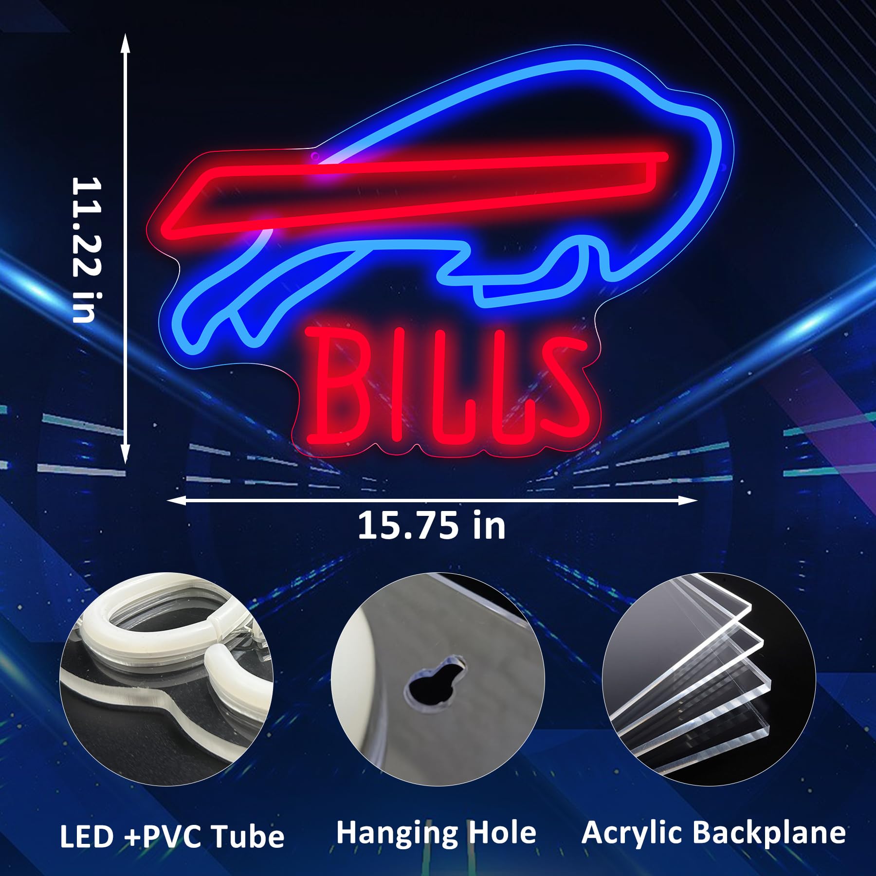 University Neon Sign Football Lion LED Neon Lights Signs USB Powered ...