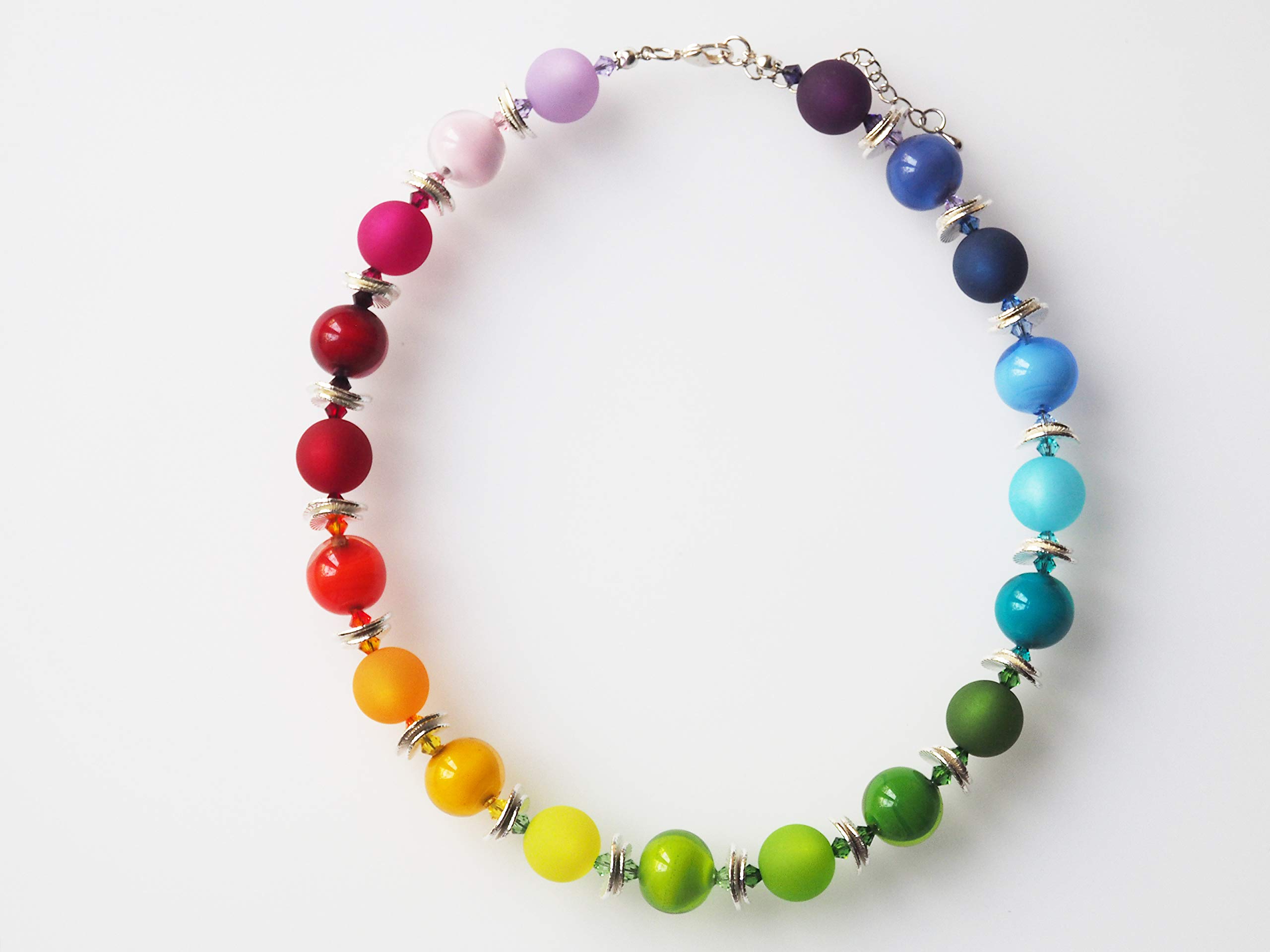 Polariskette Regenbogen mit Murano Glasperlen