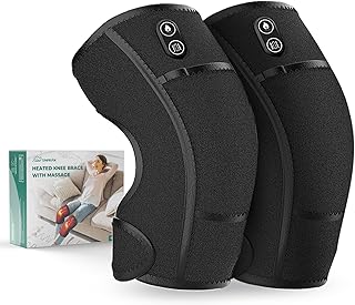 Snailax Vibration Knee Massager for Knee Pain,Graphene Heating Pad for Knee with 5 Adjustable Heat&7 Intensities,Cordless Heated Knee Brace Wrap for Arthritis