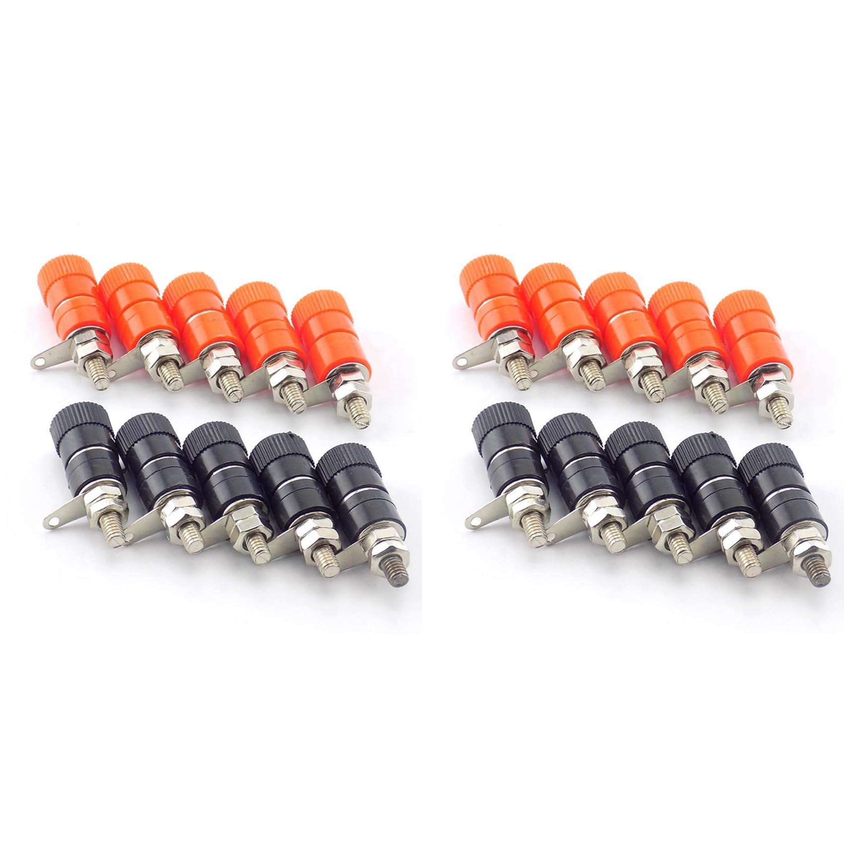 Jnchdghwa As Shown 10X Banana Plugs Socket Connector Plated Binding Post Nut Banana Plug Jack Connector