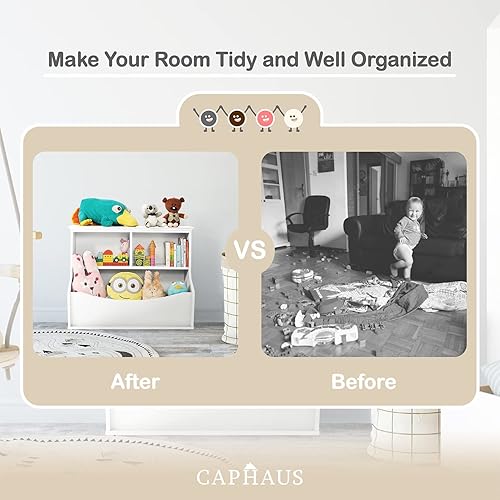 Miniatura 6 de Fencer Wire Estantería para niños, estribo para libros, cubo de almacenamiento de juguetes, estante de juguetes para niños, armario de