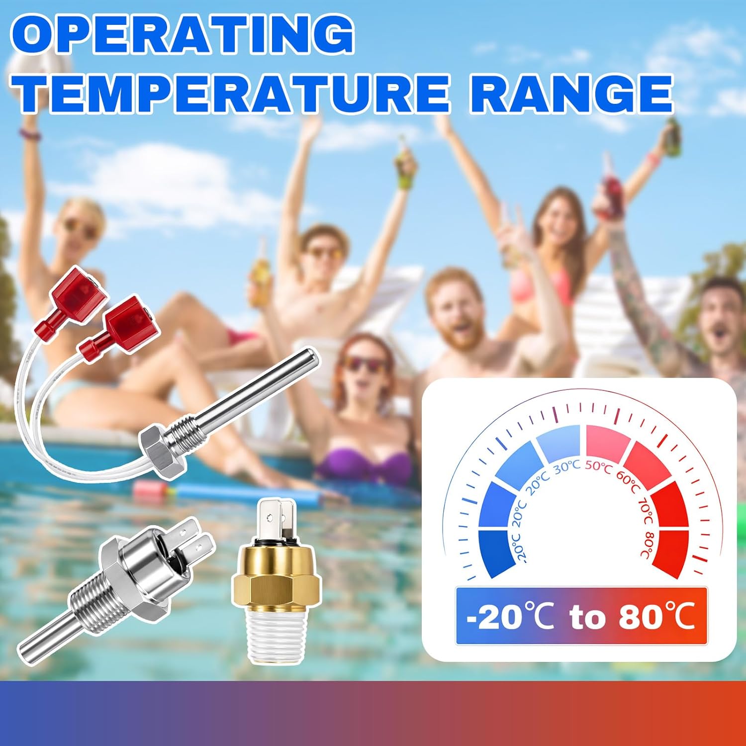 3 Pcs Pool Heater Repair Kit Include Stack Flue Sensor, High Limit Switch, Heater Thermistor, Thermal Regulator, Igniter Gasket Kit Compatible with Pentair 42002-0024S 77707-0010 77707-0054