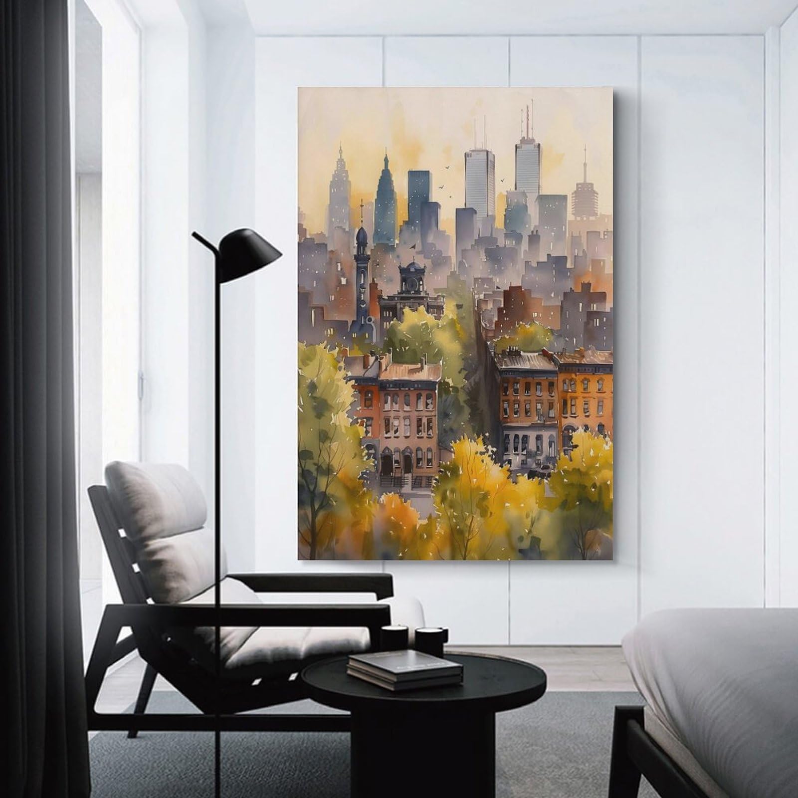 Toronto Aquarellgemälde CN Tower Ontario City Skyline Poster Kanada, Wandkunst, Reisegeschenk, Einweihungsgeschenk, Geburtstag, ungerahmt 60 x 90 cm