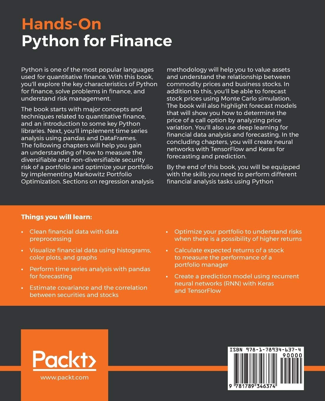 Hands-On Python for Finance: A practical guide to implementing financial analysis strategies using Python