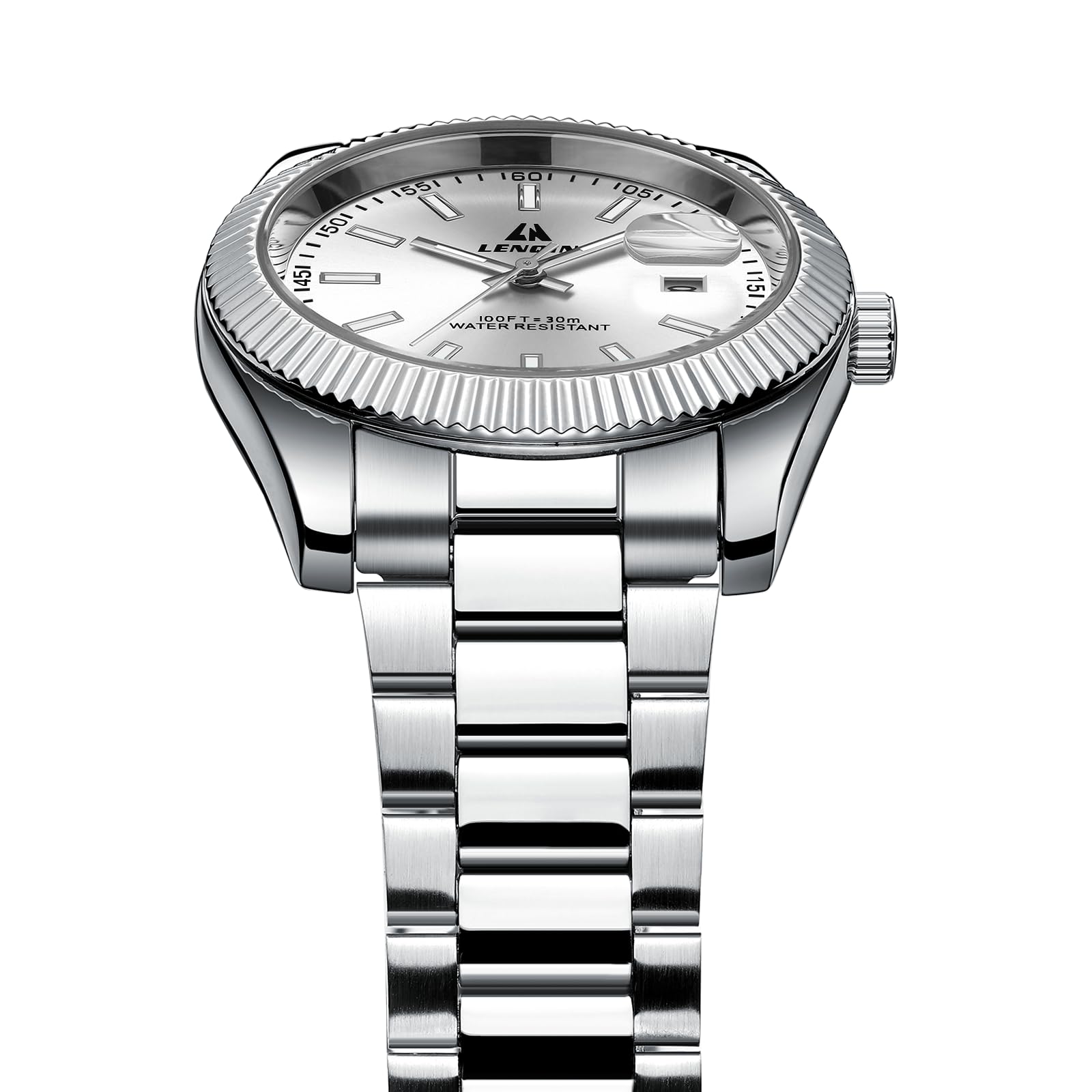 LN LENQIN Mens Watches Waterproof Stainless Steel Watch for Men Analog Quartz Fashion Business Designer Wristwatch