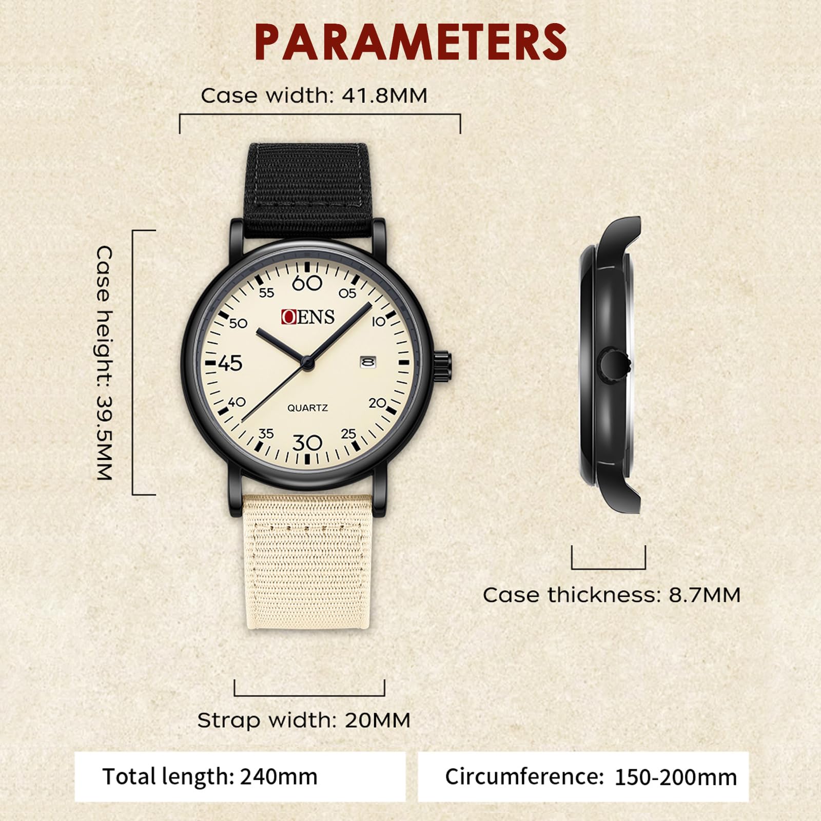 findtime Orologio da polso militare da uomo, orologio da uomo Field Watch Tactical Watches for Men Orologio da polso da uomo