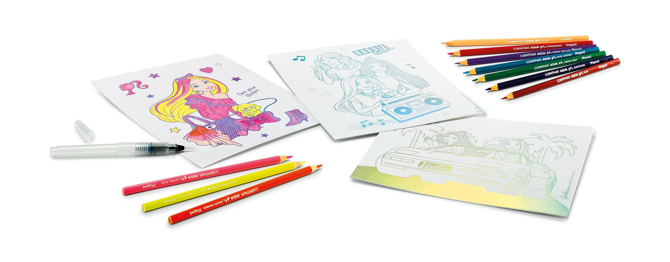 Pennarelli Barbie Maped - 12 Colori, Punta Media, Inchiostro Lavabile, Per Bambini