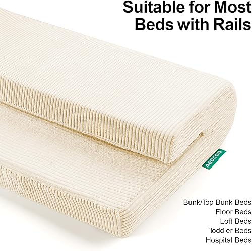 Miniatura 4 de Protector de parachoques para riel de cama, acolchado de rieles de cama de hospital, para camas altas y literas, espuma viscoelástica suave de alta