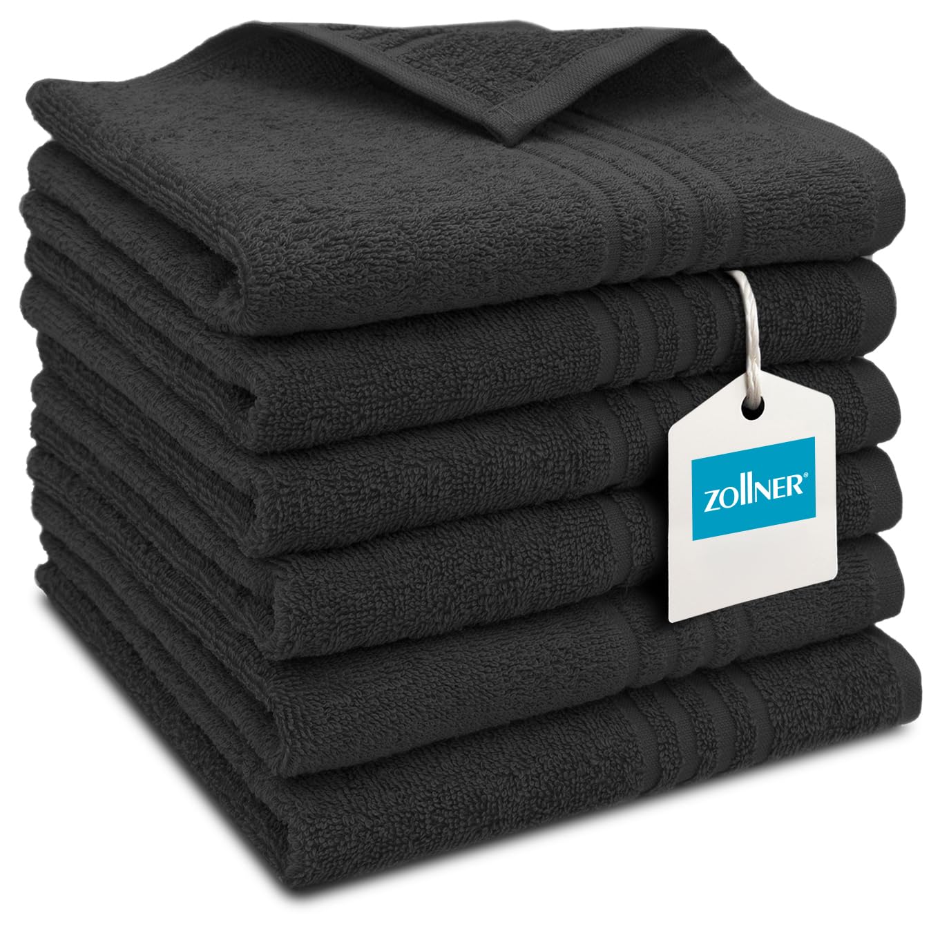 Toallas de invitados ZOLLNER de 40x60cm en algodón negro muy absorbentes para manos