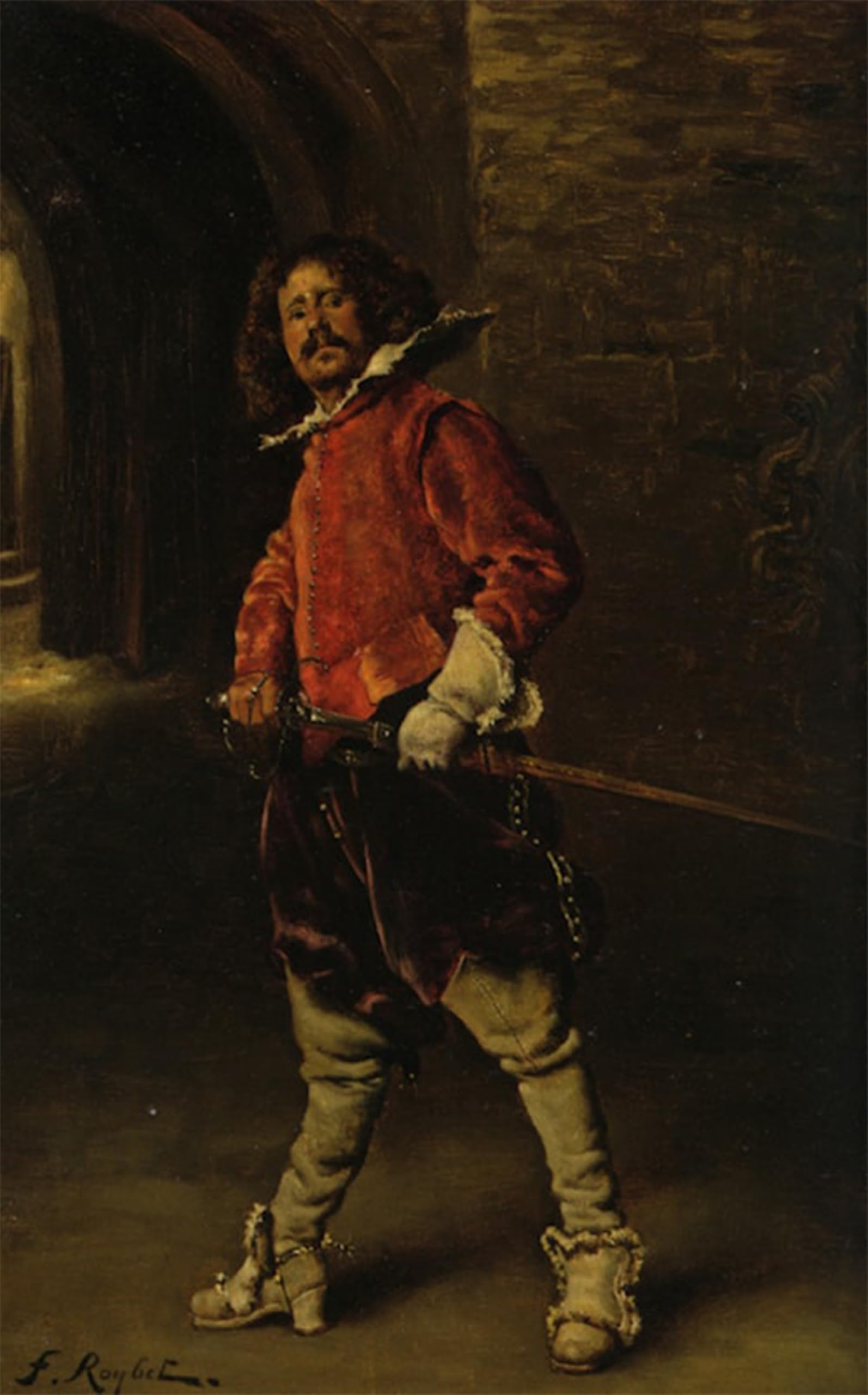 SERENDIPITP Vintage Wall Art Canvas Nordic Poster Canvas Print Picture the Cavalier by Ferdinand Roybet Wall Art Poster for Home Decor 60x90cm