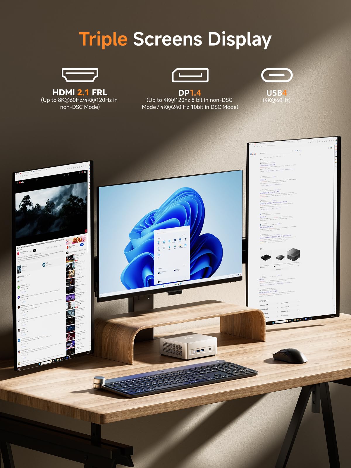 MINISFORUM UM880 Plus Mini PC Barebone con AMD Ryzen 7 8845HS (8C/16T, fino a 5.1GHz), Mini Computer Dual DDR5 RAM M.2 PCIe4.0 SSD Slots, OCuLink, 5xUSB Port, Triple Display con HDMI+DP+USB4, WiFi6e