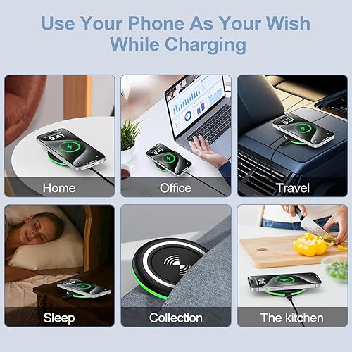 Miniatura 6 de Cargador Samsung Cargador inalámbrico de carga rápida para Samsung Galaxy S25 EdgeS25 UltraS24S23S22S21S20iPhone 16 Pro Max 2Pack 15W Estación de