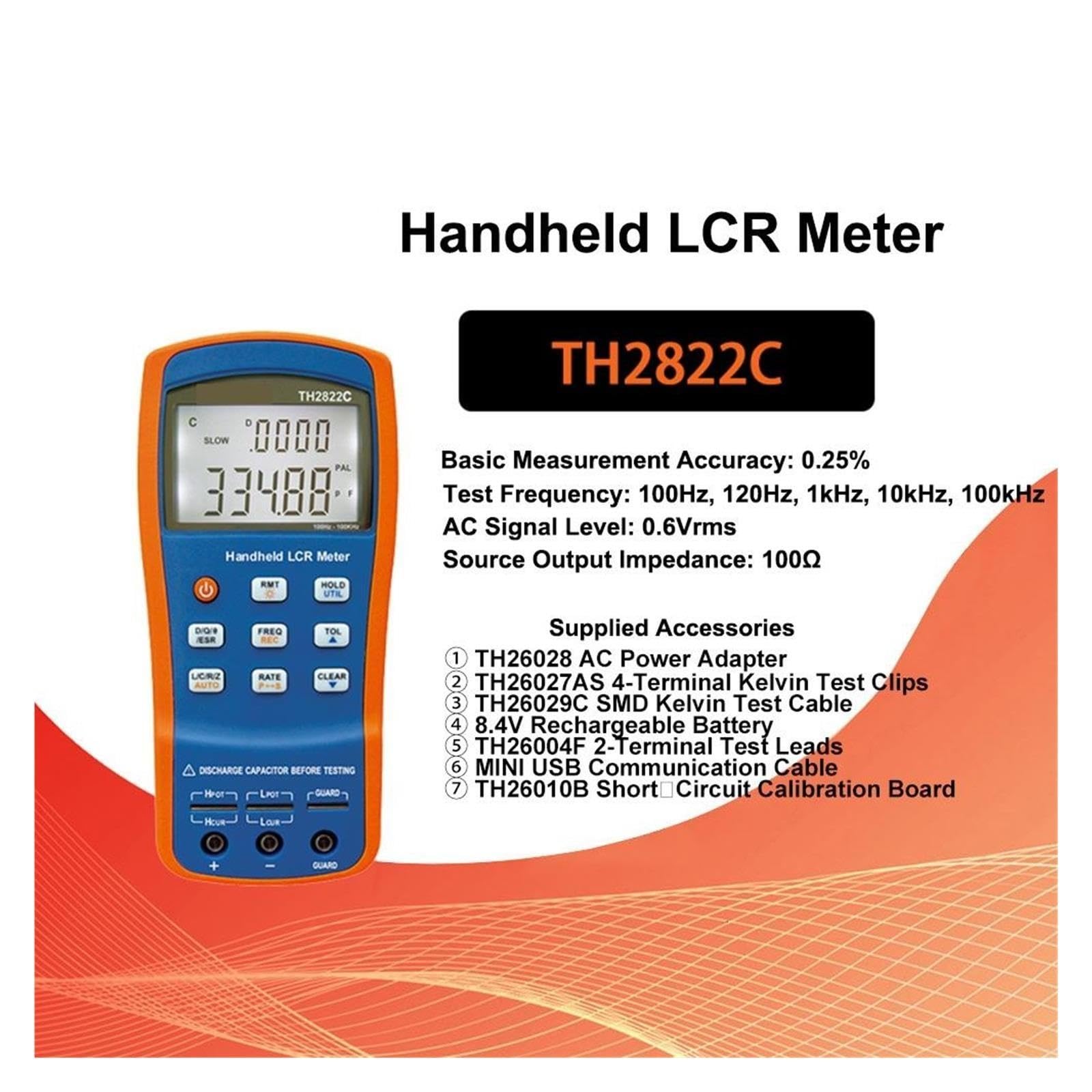 Tester LCR Portatile Misurazione ESR Del Ponte RLC(TH2822C)