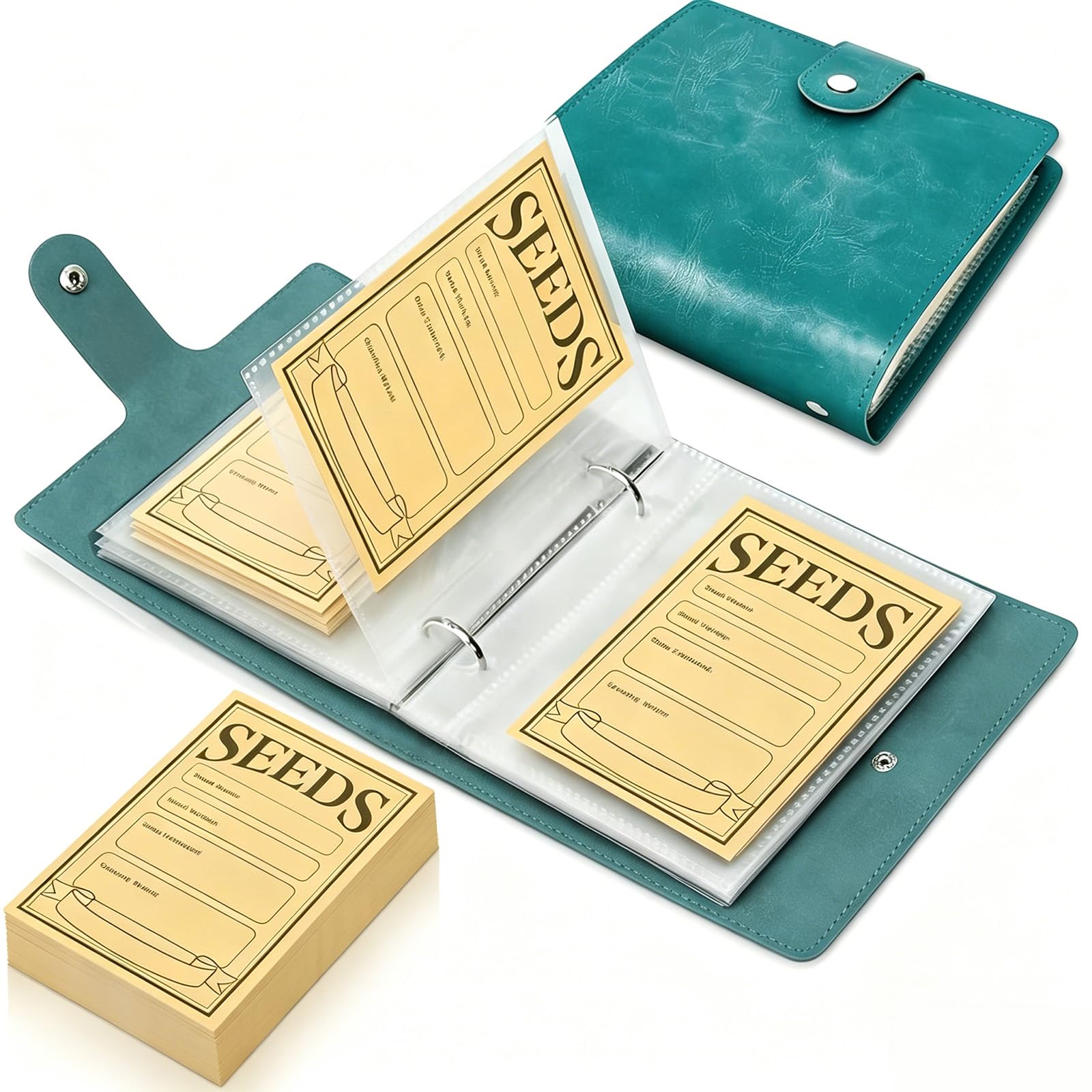 XONWW 100Pcs Seed Storage, Self Sealing Seed Packets Envelopes Reusable Garden Seeds Organiser for Collecting Flower Vegetable Plants Seeds (Green)