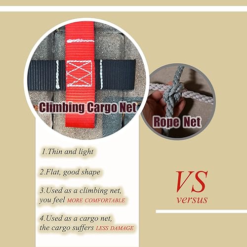 Miniatura 5 de Red de escalada al aire libre, red de carga, carrera de obstáculos Ninja Warrior, pista de obstáculos, para interiores, selva, gimnasio, slackline,
