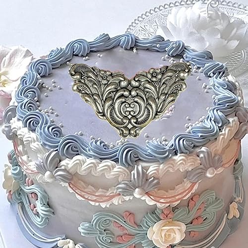 Miniatura 4 de Molde de silicona para fondant de encaje de estilo barroco, para decoración de pasteles, decoración de cupcakes, polimérico, arcilla, caramelo,