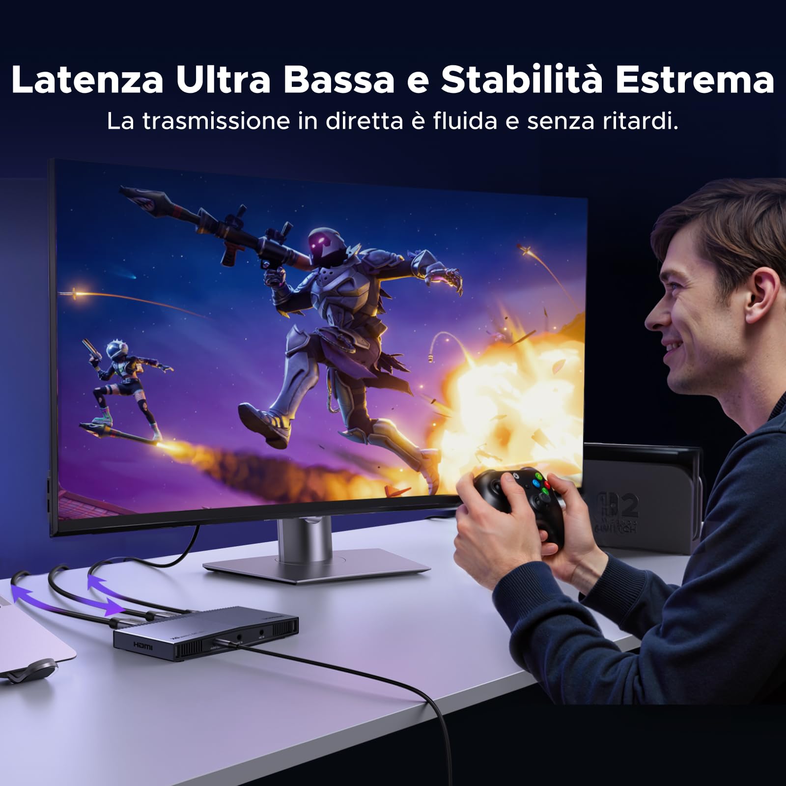 UGREEN Carta di Acquisizione Video HDMI 4K 30Hz USB-C 3.2, Registrazione e Streaming 4K 60Hz, Uscita Loop, Compatibile con PS5/4 Pro, Xbox Series X/S/One, Switch 2, MacBook, PC, iPad, Fotocamera