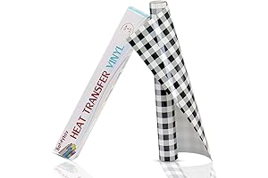Bonnyhtv Buffalo Plaid Heat Transfer Vinyl Roll, 12" x 5ft, Black and...