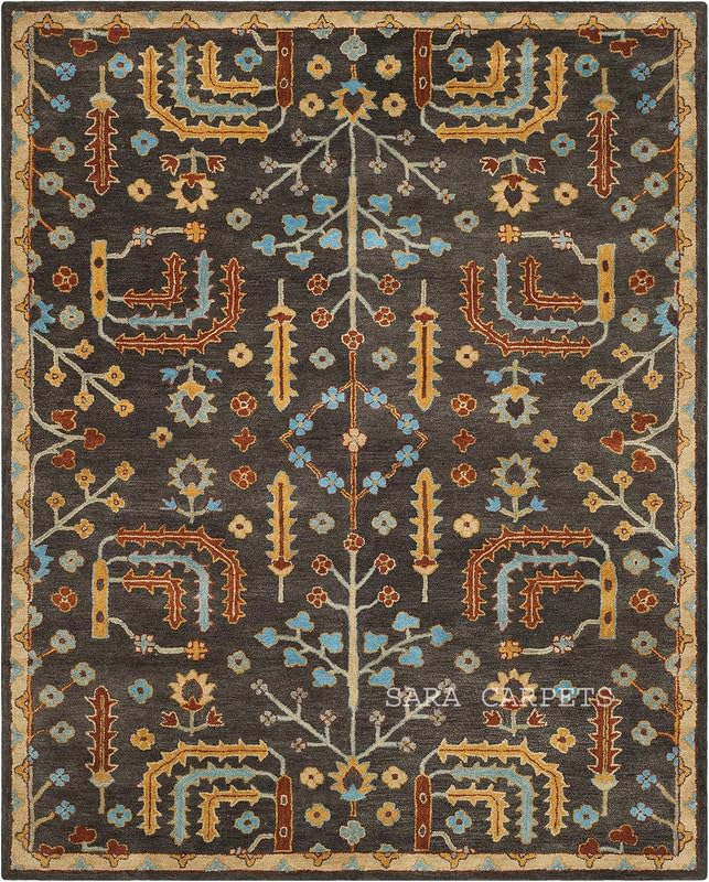 Image of Modern Abstract Hand Tufted Wool Floor Carpet for Home decore Living Room|Home and Bedroom & Hall 3x5 feet (90 x 150cm) Multi H7