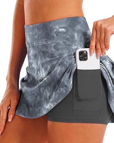 Miniatura 3 de Stelle - Falda pantalón de tenis para mujer, pantalón cargo de golf, deportiva, de cintura alta, con bolsillos interiores, para entrenamiento,