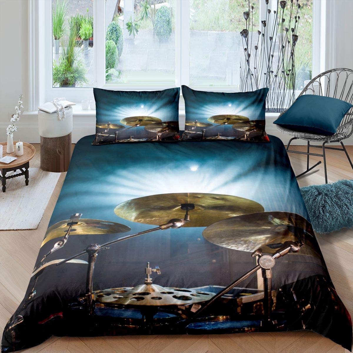 Housse de couette batterie literie anti-décoloration pour chambre d'enfant rock
