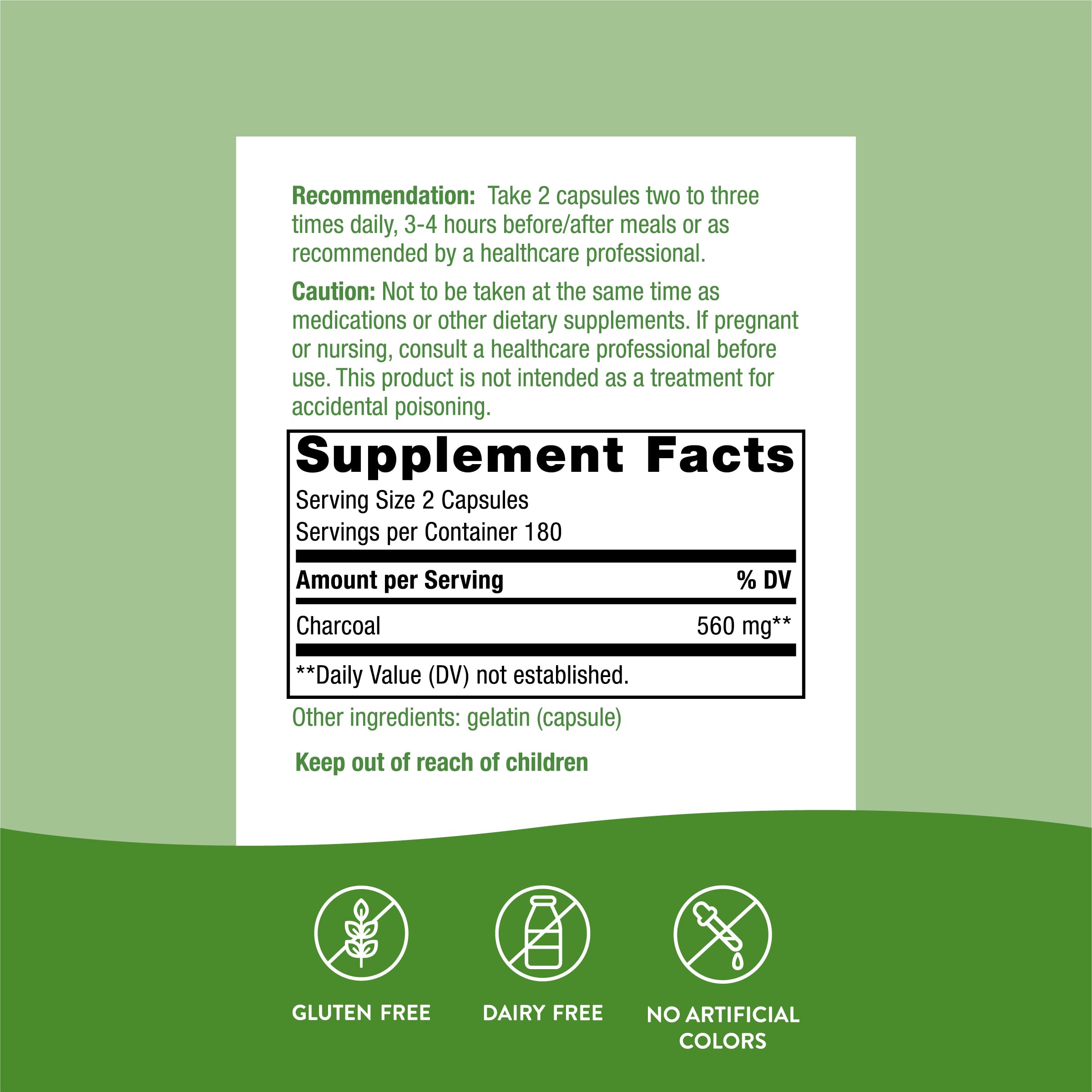 Nature's Way - Carbone attivo 280 mg. - 360 Capsule