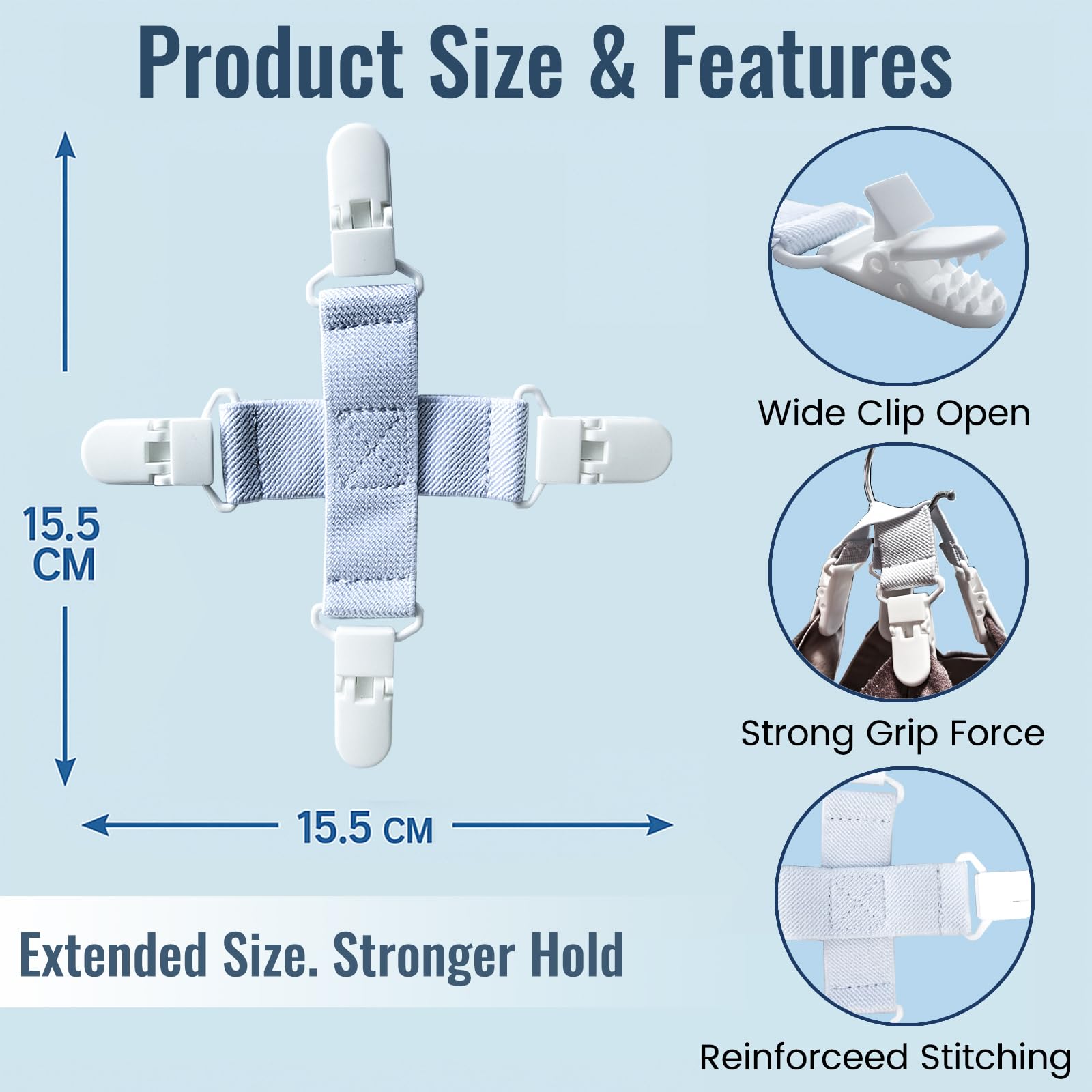 Bed Sheet Detangler 2 Pack–Reduces Laundry Tangling, Twisting & Knotting in Washer & Dryer–Keeps Bed Sheets, Duvet Covers & Blankets from Wadding–Saves Time & Wrinkles (White)