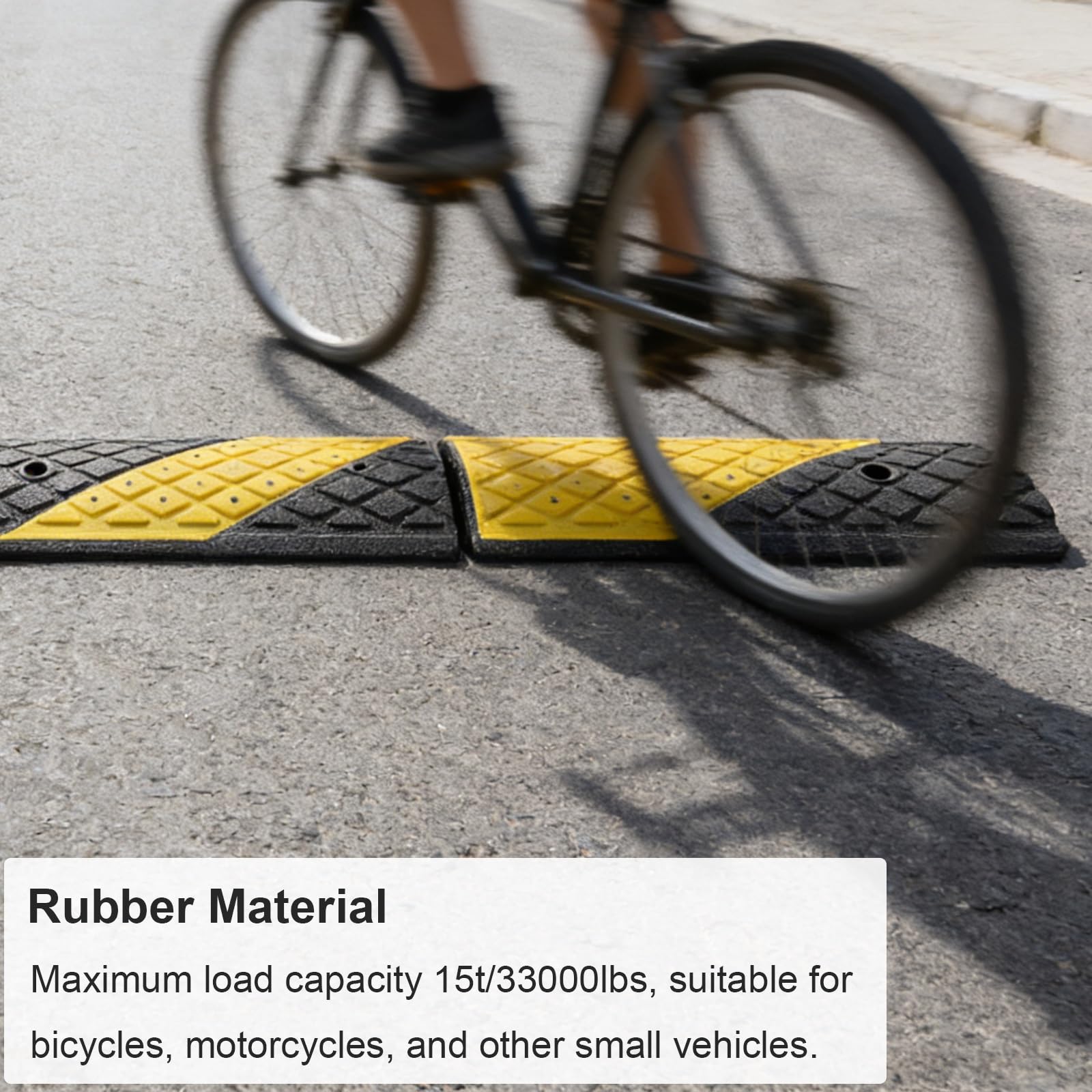 2 50cm Reductor de Velocidad Vial de Goma, Badenes para Garaje, Altura 2 Cm, para Bicicletas, Motocicletas y Vehículos Pequeños, Desaceleración Efectiva
