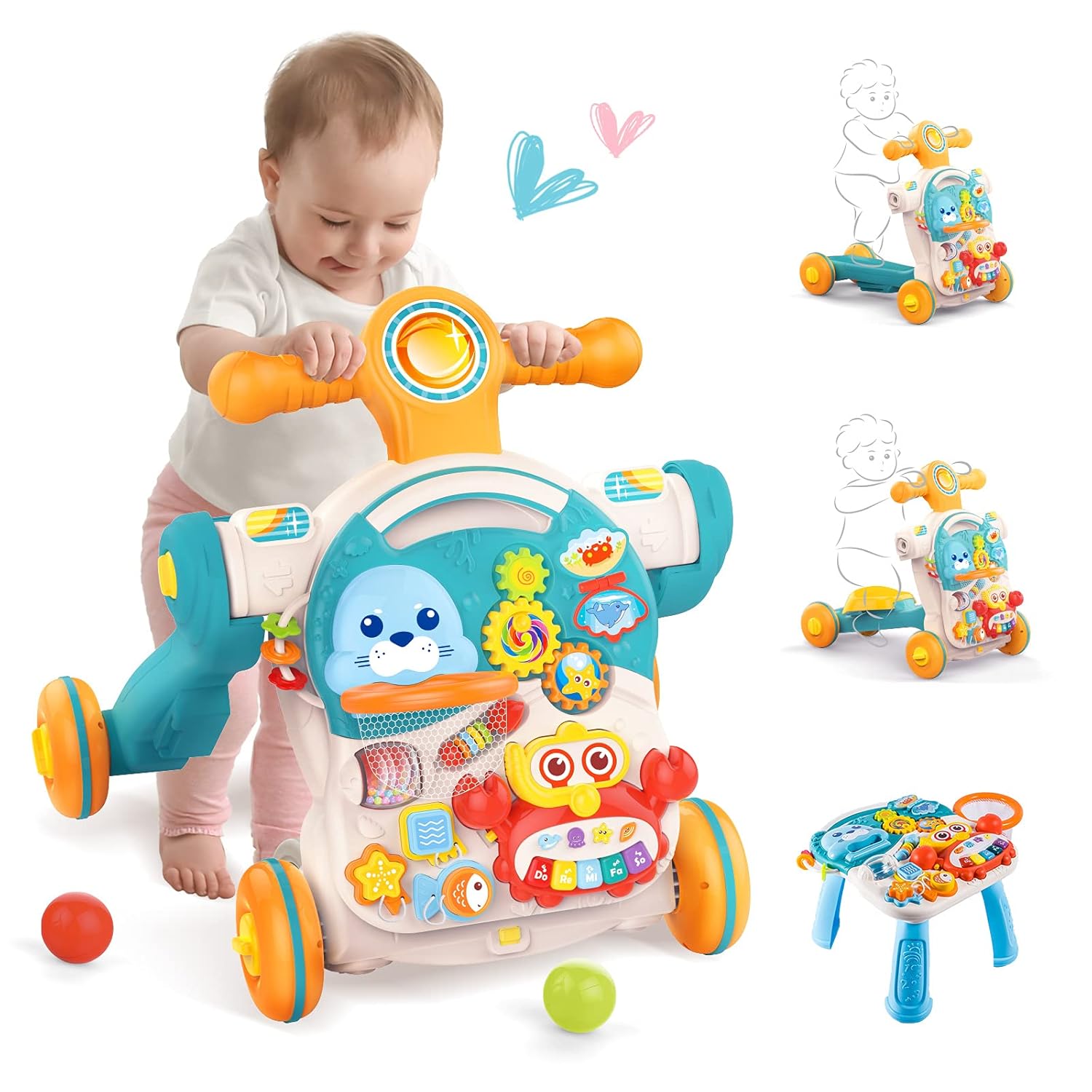 Baby Walker,4 in Baby Push Walker for Boys Girls Egypt Ubuy