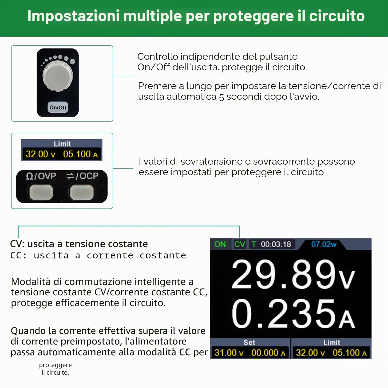 OWON SPM6103 Alimentatore da Banco (0-60V, 0-10A), 2 in 1 Alimentatore CC e Multimetro, Alimentatore da Laboratorio DC, Display LCD da 2,8 Pollici, Multimetro Digitale, con porta di ricarica USB