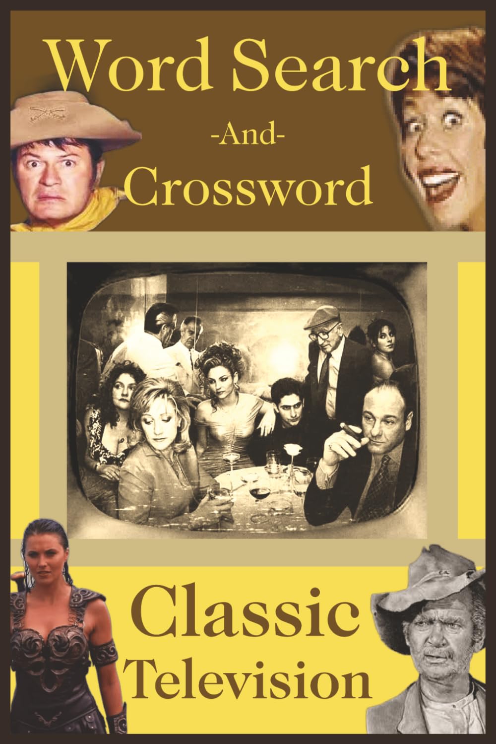 Crossword & Word Search Puzzle Book - Classic TV: Nostalgic Brain Games for Relaxation and Focus