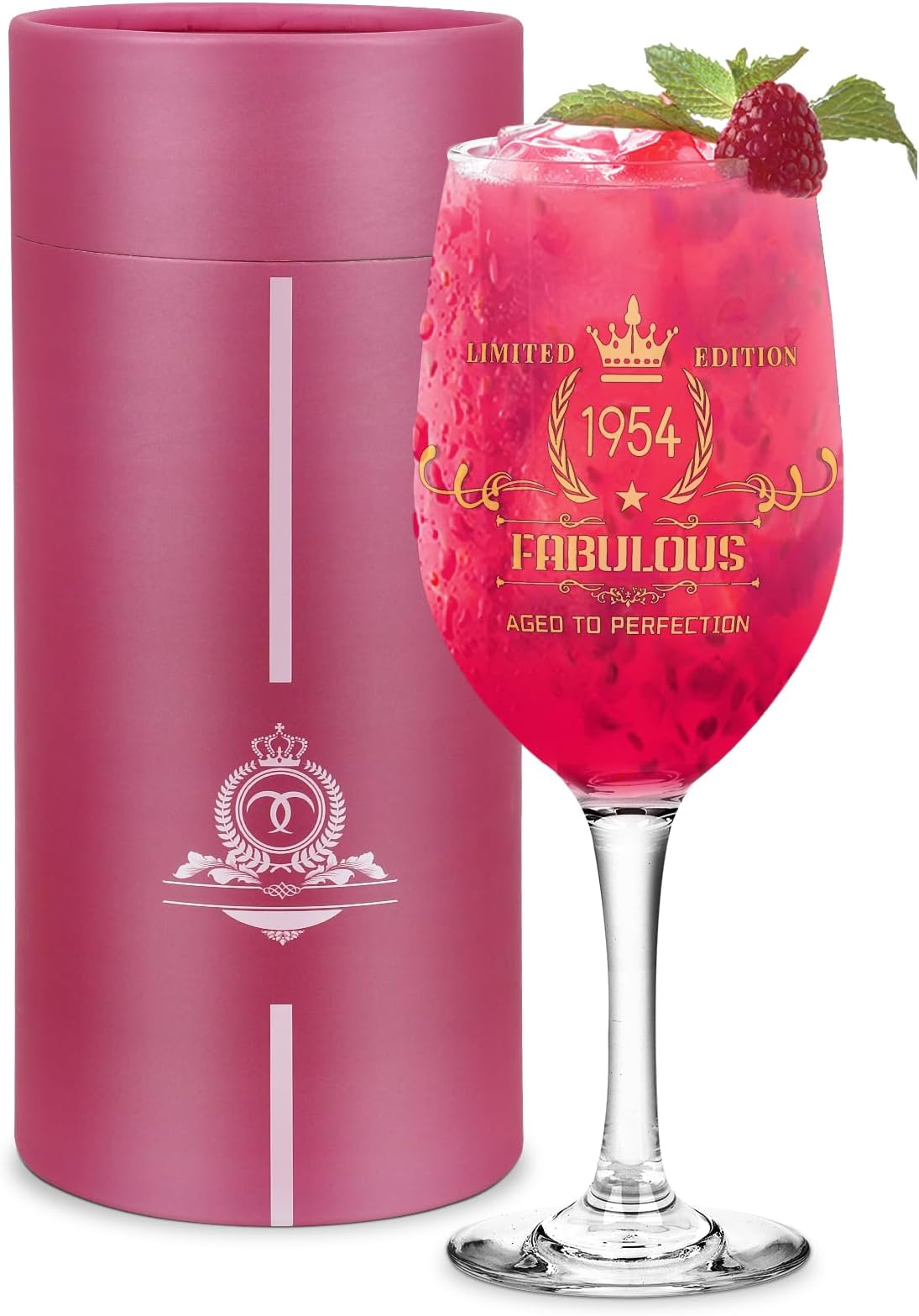 NICENINE 1954 Birthday Decorations Wine Glass, 70th Birthday Gifts for Women Personalised Gifts