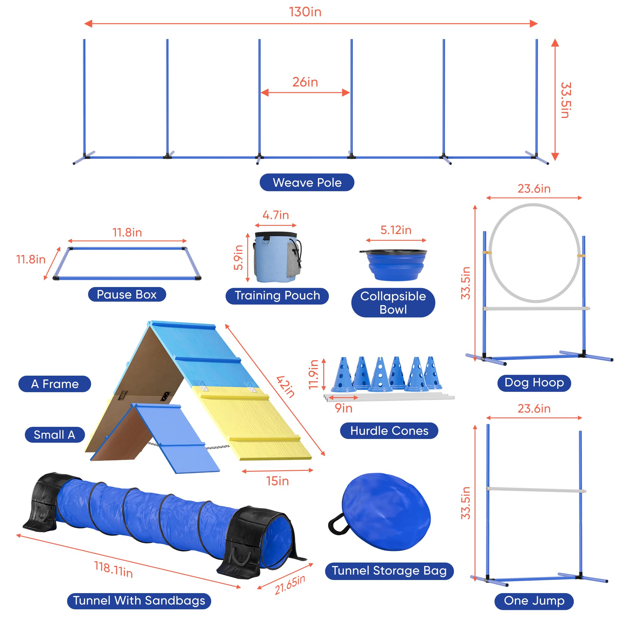 Snapklik.com : FetchFlow Dog Agility Training Equipment Complete ...