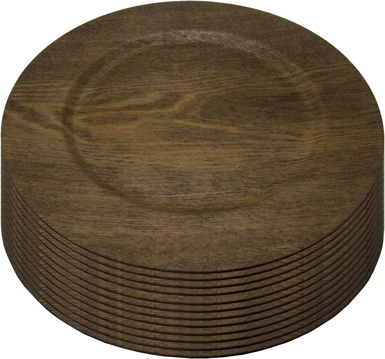 Amazon.com | Gift Boutique 24 Disposable Wood Round Charger Plates 13 ...