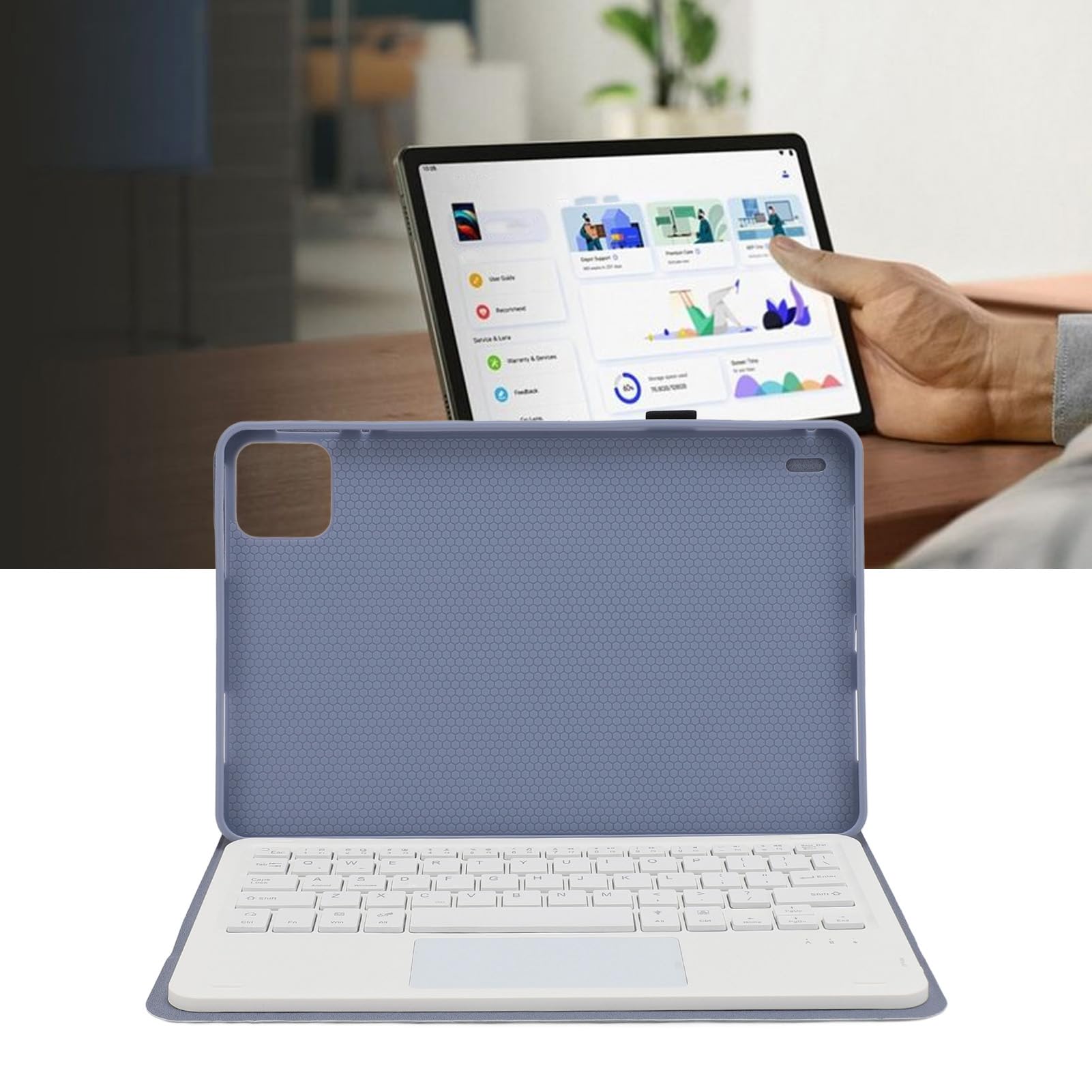 Etui na klawiaturę do Bezprzewodowa Klawiatura Bluetooth z osłoną ochronną dla Mi Pad 6 6 Pro, Przenośna Podstawka ze Skóry PU z wyjmowaną magnetyczną klawiaturą