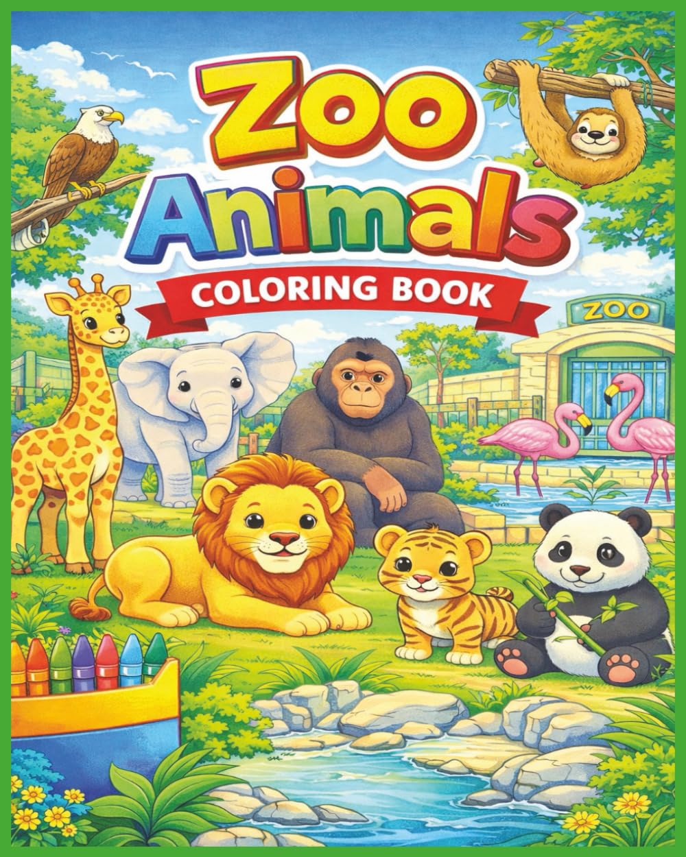 Zoo Animals Coloring Book: Kids Coloring book to let their imagination grow as they color Animals they see at the zoo