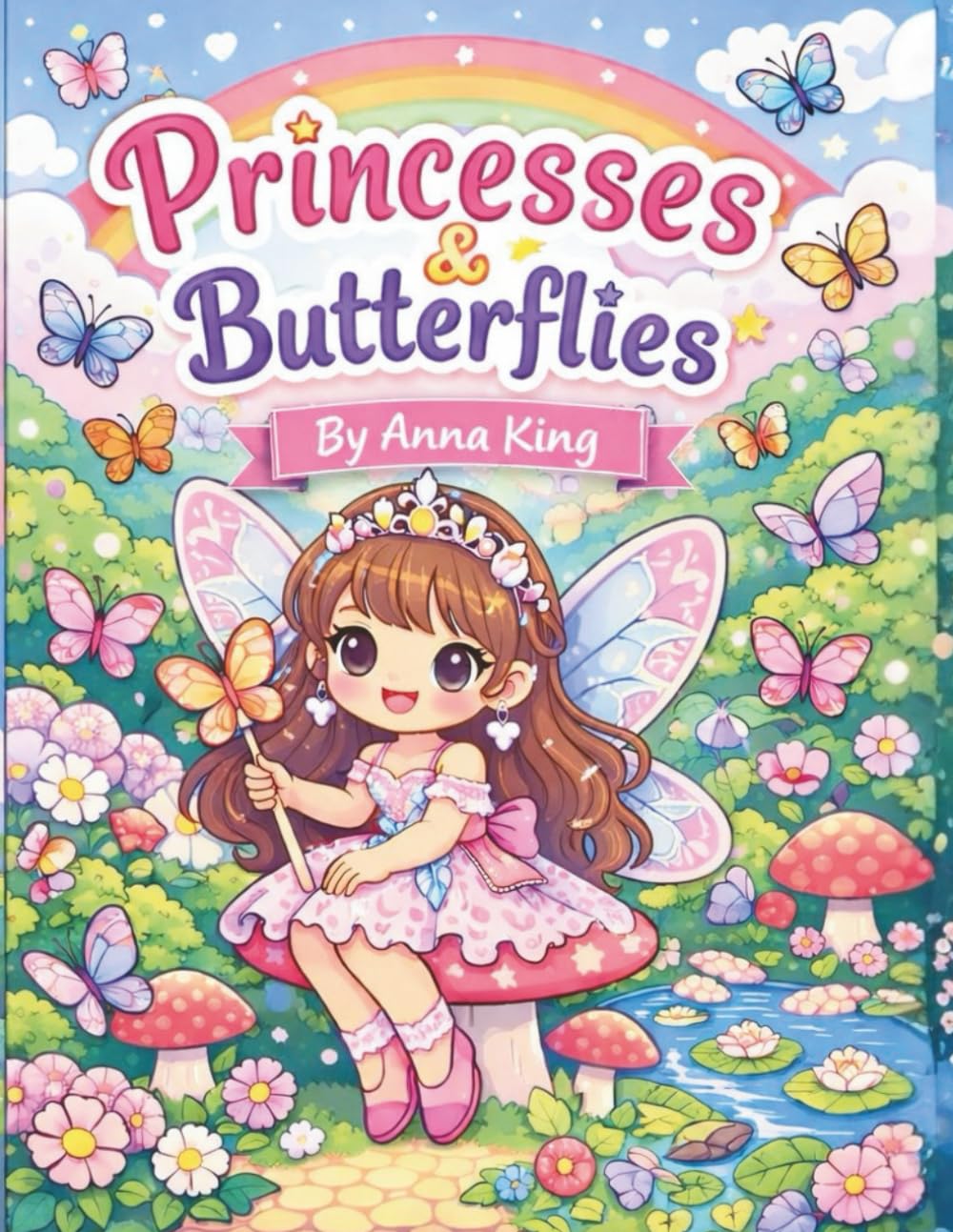 Princesses & Butterflies: A Magical Coloring Book of Royal Dreams, Fluttering Friends, and Enchanting Fantasy Scenes for Relaxation and Fun
