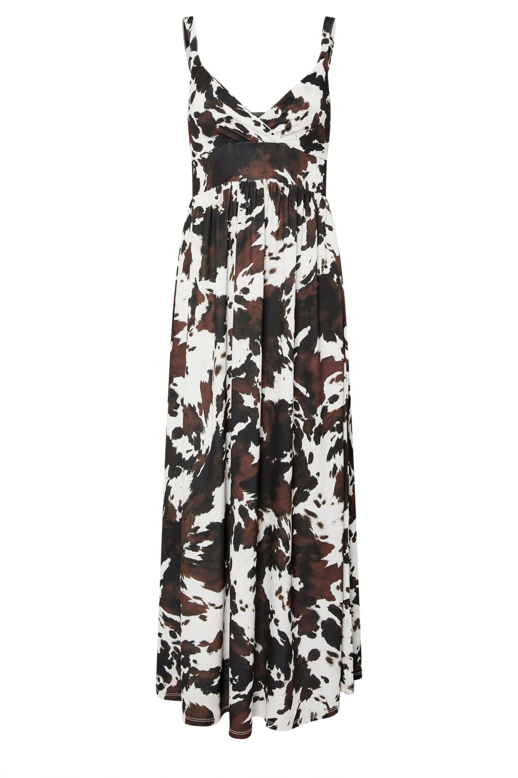 Pixiegirl Women's Brown Petite Cow Print Maxi Dress   Size 14 - Nasty Gal