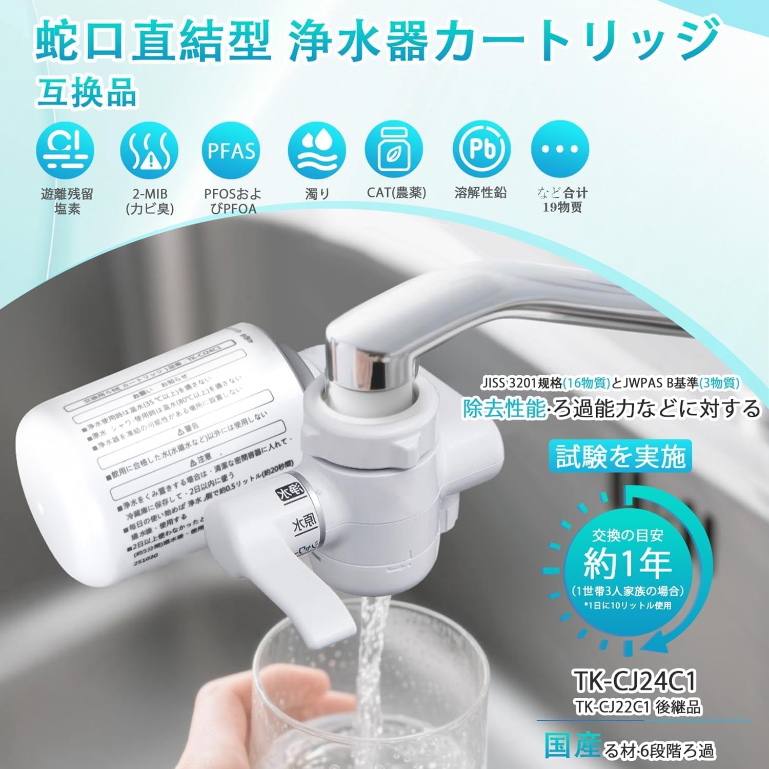 Amazon | TK-CJ24C1 浄水器 交換用カートリッジ TK-CJ24 互換モデル