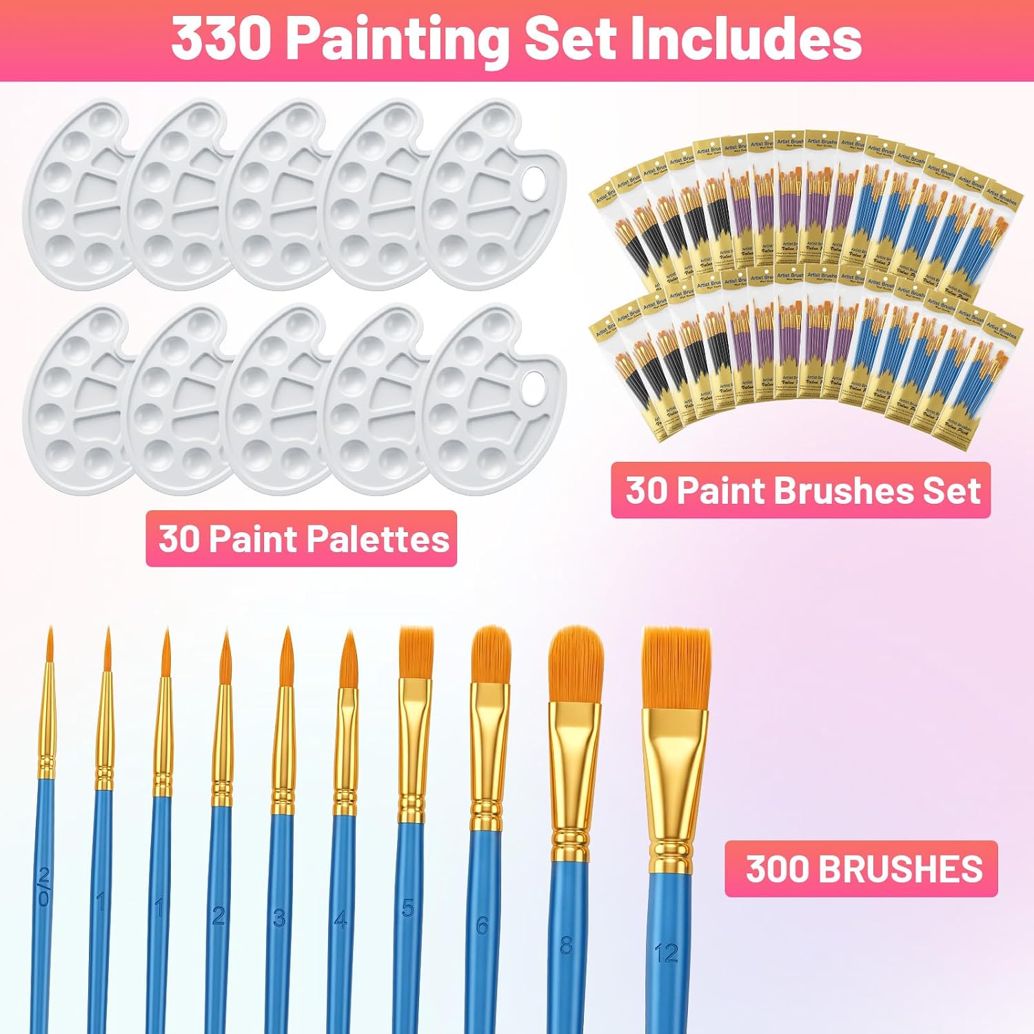 330 Pack Paint Brush Set